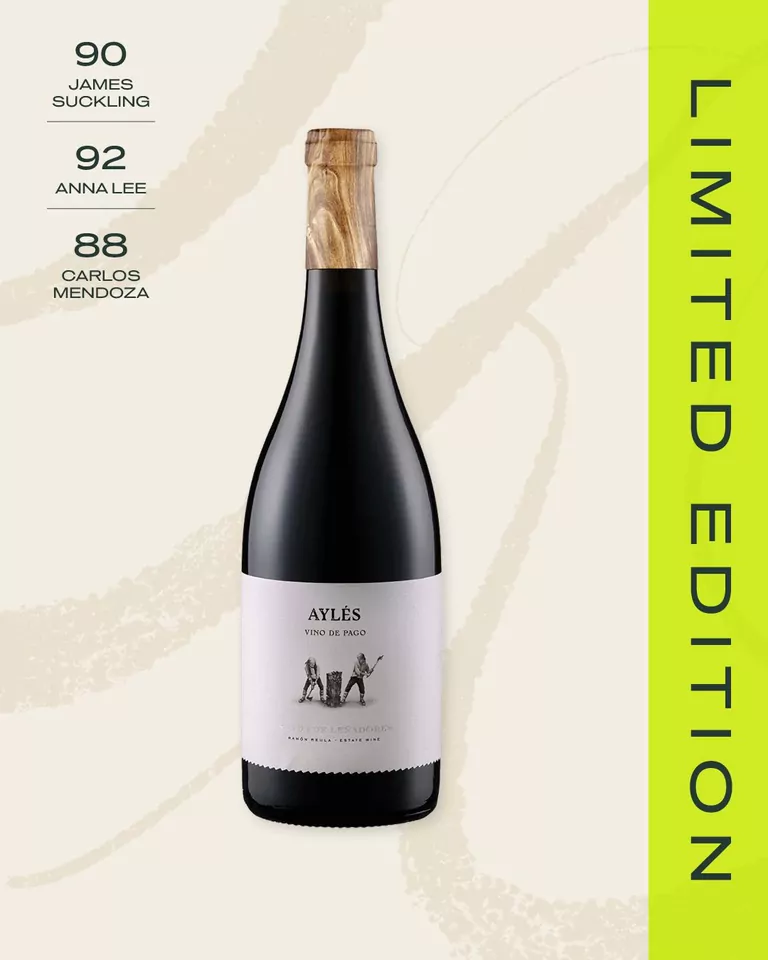 Fles Aylés Senda de Leñadores 2021, Limited Edition, met scores: 90 James Suckling, 92 Anna Lee en 88 Carlos Mendoza